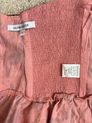 Olivaceous Pink Floral Strapless Top With Peplum Hem thumbnail 5