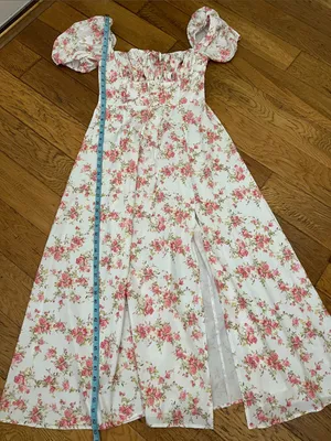 NWOT - M - MARTHEA - Floral Puff-Sleeve Maxi Dress in Blush Pink thumbnail 2
