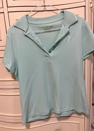 Allyson Whitmore Petite Golf Teal Shirt thumbnail 1