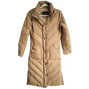 Cozy Casual Toffee Down Puffer Long Trench Coat Small thumbnail 2