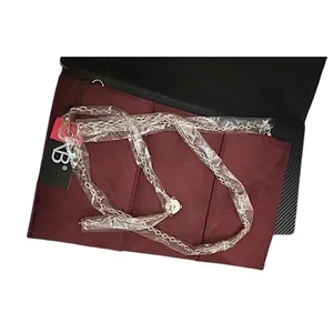 NWT‎ JNB Studio Burgundy Faux Suede Envelope Clutch Chain Shoulder Bag Modern thumbnail 7