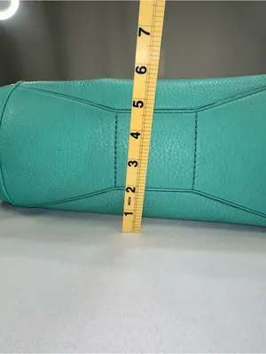 KATE SPADE Turquoise Satchel Purse Handbag Striped Interior Roomy thumbnail 13