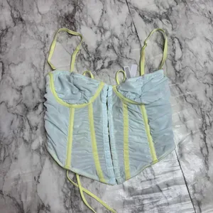 Urban outfitters out from under UO Modern Love Ruched Pastel Corset blue small thumbnail 3