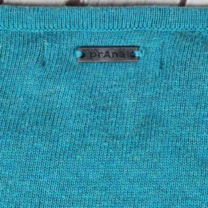 Prana‎ Stacia Sweater Teal Green Geometric Knit Organic Cotton Size S thumbnail 4