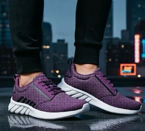 K•Swiss‎ Purple and White Athletic Sneakers with Knit Mesh Upper​ thumbnail 1