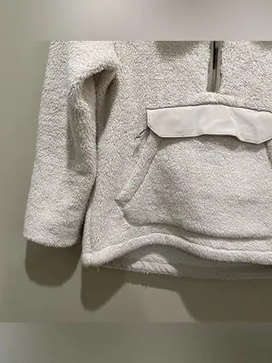 The North Face Sherpa Fleece Pullover Ivory Womens Size XS Hooded Quarter Zip thumbnail 2