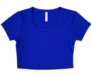 Zenana Outfitters Blue Crop Top thumbnail 1