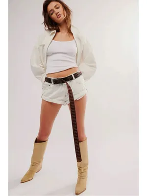 Free People One Teaspoon Bandits Low Waist Denim Shorts White Beauty NWT Size 34 thumbnail 4