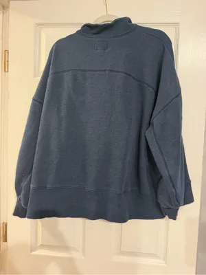 American eagle seriously lived in Navy Half-Button Pullover Sweater oversized L thumbnail 4