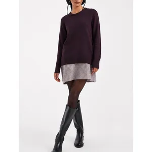 Gap Luxe Purple Crewneck Sweater w/ Button Detail thumbnail 8