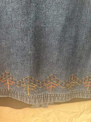New Direction Vintage Boho Denim Jacket with Embroidery - Dark Blue thumbnail 8