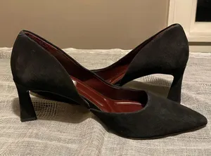 Franco Sarto black suede “Tana” heels size 8.5. D’Orsay style. Padded insole thumbnail 5