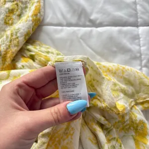 Kimchi Blue Yellow Floral Smocked Strapless Midi Dress Small Cottagecore Prairie thumbnail 8