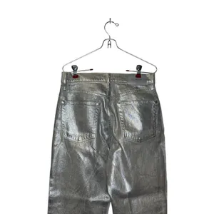 Lucky Brand Women's Jeans 90s Loose High‎ Rise Metallic Crop Shiny Silver 4/27 thumbnail 10