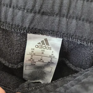Women's Adidas Jogger Sweatpants Thick Cozy Logo Black Sporty Athletic Y2K 90s M thumbnail 9