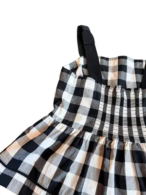 Broome Street x Kate Spade Black White Check Tank Top Shirt Blouse Size 2 Womens thumbnail 10