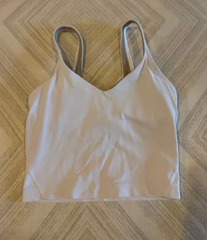 Lululemon Align Tank White Built-In Shelf Bra Padded Cropped Size 0 thumbnail 1
