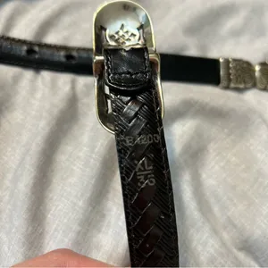 Black Brown Silver Metal Chain Link Ornate Dual Sided Belt Statement Festival thumbnail 15