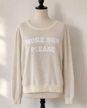 Wildfox More Sun Please Cream Sweatshirt Made in USA Size S thumbnail 1