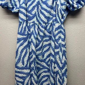 Time and Tru Puff Sleeve Midi Dress Womens XL Beachy Coastal Nautical Open Back thumbnail 5
