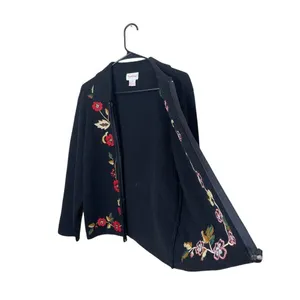 Vintage Crystal Kobe Embroidered Cardigan Sweater Size‎ S thumbnail 5