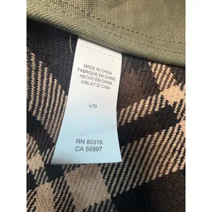 Lucky Brand Women Olive Green Plaid Back Utility Military Jacket Large 7W30591 thumbnail 6