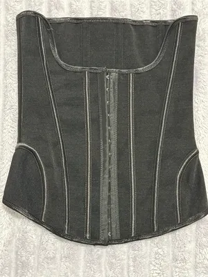 Black Waist Trainer Corset with Front Hook-and-Eye Closure — Size S thumbnail 2