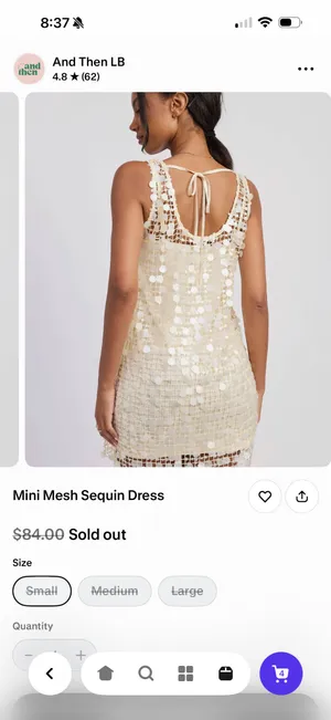 Knit sequin Dres Cream Gold thumbnail 2
