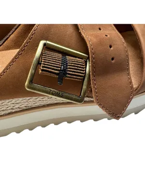 TOMS Diana Mule Buckle Platform Sandals Brown Sugar - Size 8.5 with Box thumbnail 9