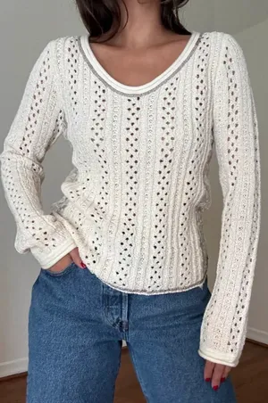 Et Clet Knit Crochet Long Sleeve Top thumbnail 1