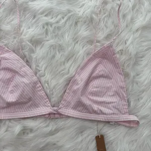 Skims Cotton Poplin Triangle Bralette Cherry Blossom Stripe XL thumbnail 5