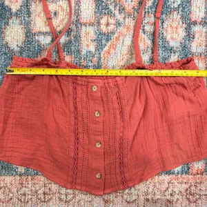 VTG.‎ Abercrombie & Fitch Womens Medium Rust Gauze Eyelet Lace Crop Cami NEW thumbnail 7
