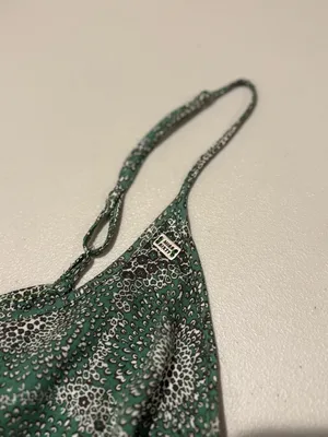Vintage Y2K Miss Sixty Drop Waist Silk Blend Mini Dress NWOT Green Fairycore L thumbnail 6