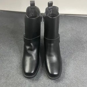 Pazzle Ankle Boots Womens Block Heel‎ Western Buckle Detail Black Sz 9 thumbnail 3