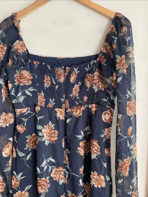 Abercrombie & Fitch Emerson Chiffon Long Sleeves Midi Floral Dress thumbnail 11