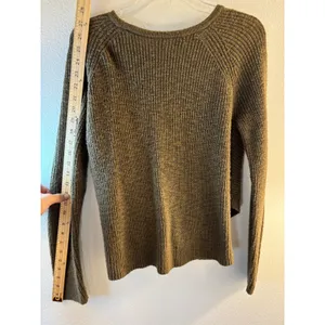 Aerie AEO Olive Green Ribbed Wrap Front Surplice Sweater Small 4170619104 Y2K thumbnail 5
