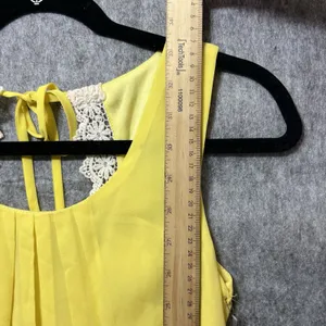 Papaya Yellow Sleeveless Lace Back‎ Cutout Mini Dress 20369D Small NWT thumbnail 3