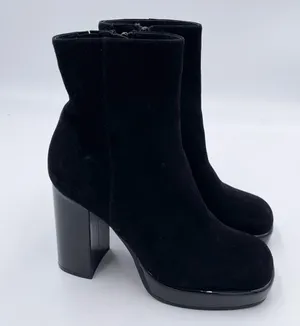 Jeffrey Campbell Mary Kate Ankle Platform Booties Black Suede Size 7 Free People thumbnail 2