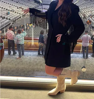 Blazer Fringe Dress Bae Vely Black thumbnail 3