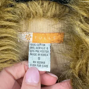 Y2K Vintage Vibe Anthropologie Tulle Brown Corduroy Faux Fur Trim Jacket Size‎ S thumbnail 3