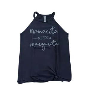 District Mamacita Needs a Margarita Tank‎ Top, Women's Small Black Halter thumbnail 4