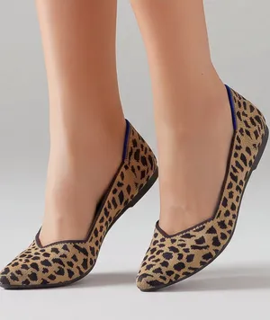 Rothy's Leopard Print Pointed Flats slip on sz 7 thumbnail 1