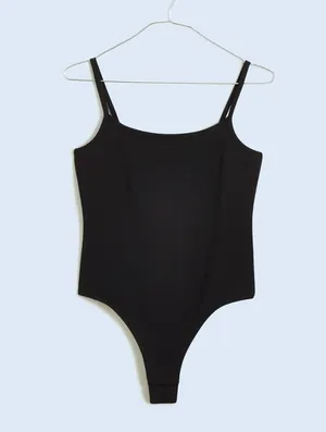Madewell Tank Thong Bodysuit in Black Size XXS NWT thumbnail 1