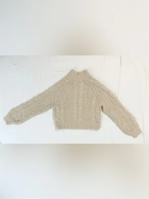 Aritzia Sunday Best Melly Alpaca Wool Cable Knit Sweater – Heather Oatmeal – S thumbnail 8