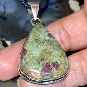 Ruby Fuchsite Crystal Pendant 2” Green thumbnail 12