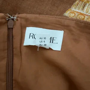 Roame Isola Linen Spaghetti Strap Mini Dress in Ceramica Desert Brown Size US 6 thumbnail 6