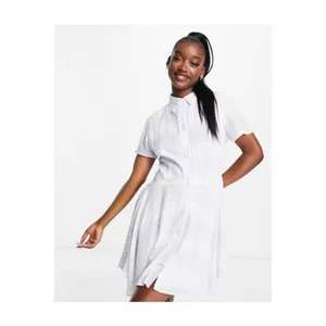 ✨ Missguided Missguided Skater White & Blue Checked Button Down Shirt Dress✨ thumbnail 5