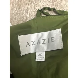 Azazie Maron Junior Olive Green Satin Maxi Dress Bridesmaid Women's Size J10 thumbnail 5