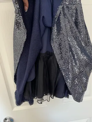 Macy’s City Studio homecoming navy blue disco sparkly dress thumbnail 5