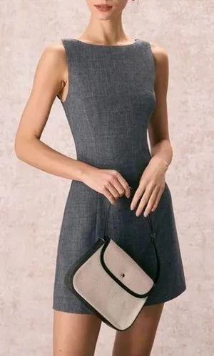 Rihoas Grey Boat Neck Sleeveless Dress thumbnail 1